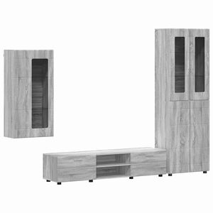 vidaXL TV Cabinet Set with Drawer FLORIN Grey Sonoma Engineered Wood