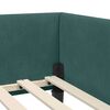 vidaXL Corner Bed Frame Dark Green 90 cm x 190 cm Velvet