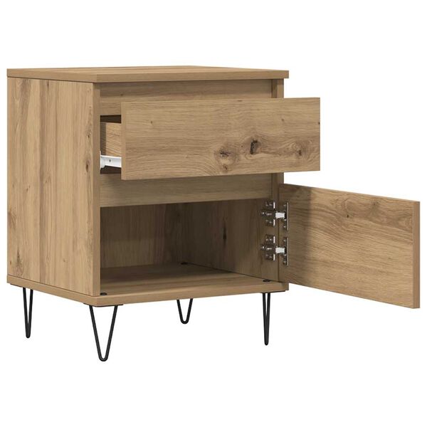 vidaXL Bedside Cabinet Artisan Oak 40x35x50 cm Engineered Wood