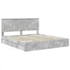 vidaXL Storage Bed Concrete Grey 180 x 200 cm Engineered Wood