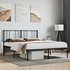 vidaXL Metal Bed Frame without Mattress with Headboard Black 120x190cm