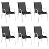 vidaXL 7 Piece Outdoor Dining Set Steel Black