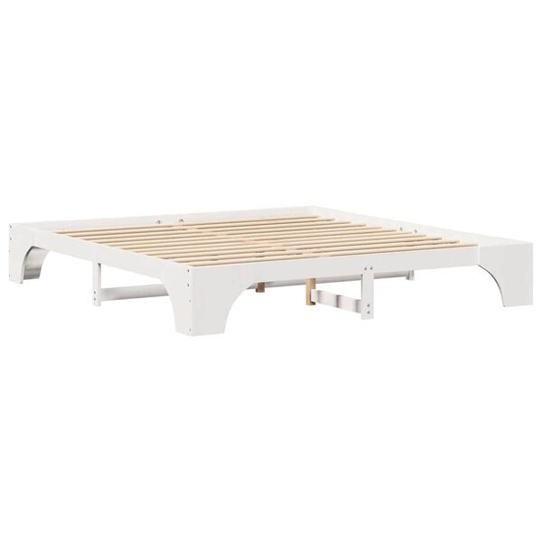 vidaXL Bed Frame White 180 x 200 cm Solid Pine Wood