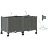vidaXL Garden Planter with Irrigation&Wheels 2 pcs Light Grey PP