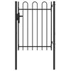 vidaXL Fence Gate with Lock Grey 103 x 175 cm Powder-Coated Steel