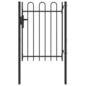vidaXL Fence Gate with Lock Grey 103 x 175 cm Powder-Coated Steel