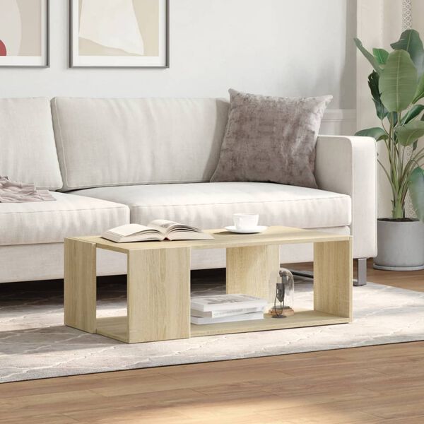 vidaXL Coffee Table Sonoma Oak 89.5x48x30 cm Engineered Wood