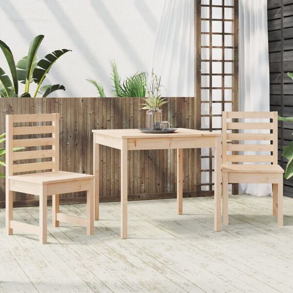 vidaXL 3 Piece Garden Bistro Set Solid Wood Pine