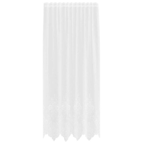 vidaXL Lace Curtain with Curtains Floral White 240 x 150 cm Polyester
