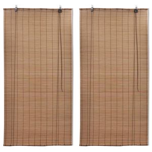 vidaXL Bamboo Roller Blinds 2 pcs 150 x 220 cm Brown