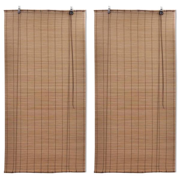 vidaXL Bamboo Roller Blinds 2 pcs 150 x 220 cm Brown