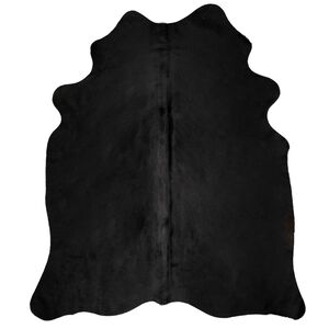 vidaXL Real Cowhide Rug Black 180x220 cm