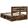 vidaXL Bed Frame Smoked Oak 160 x 200 cm Solid Pine Wood