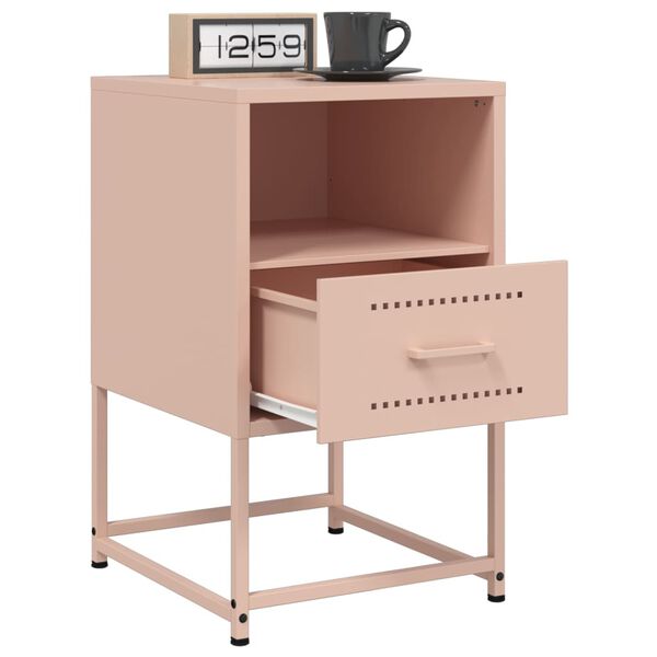 vidaXL Bedside Cabinets 2 pcs Pink 36x39x60.5 cm Steel