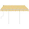 vidaXL Manual Retractable Awning with Posts 3x2.5 m Yellow and White