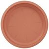 vidaXL Round Flower Tray 24 pcs Brick Red &Oslash; 14 x 2 cm Plastic