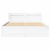 vidaXL Bed Frame with Headboard without Mattress White 135x190 cm Double