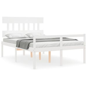 vidaXL Senior Bed without Mattress White Small Double Solid Wood