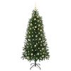 vidaXL Artificial Christmas Tree with 300 LEDs Green 180 cm PE and PVC