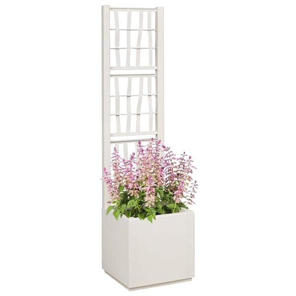 vidaXL Garden Planter White 36 x 36 x 140 cm Polypropylene