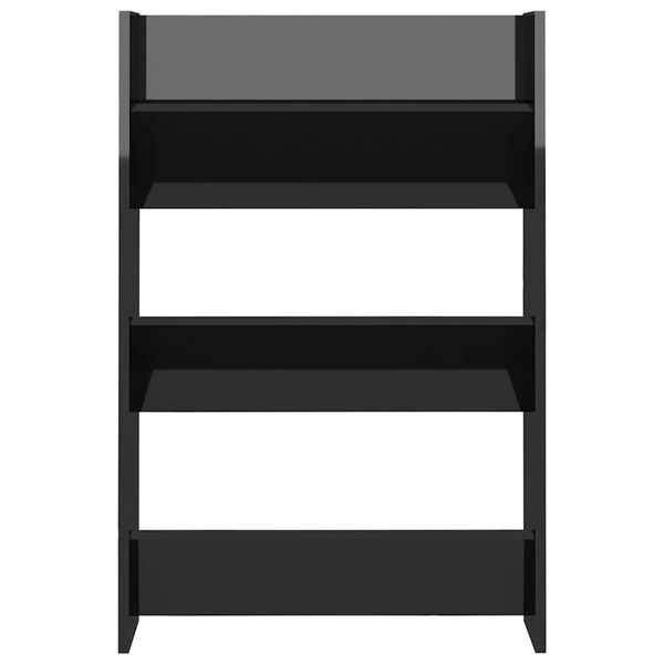 vidaXL Wall Shoe Cabinet High Gloss Black 60x18x90 cm Engineered Wood