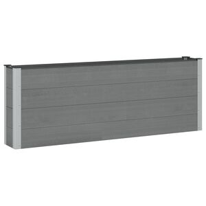vidaXL Garden Raised Bed Grey 200 x 30 x 72 cm WPC and Aluminium