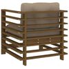vidaXL Garden Chairs with Cushions 2 pcs Honey Brown Solid Wood Pine