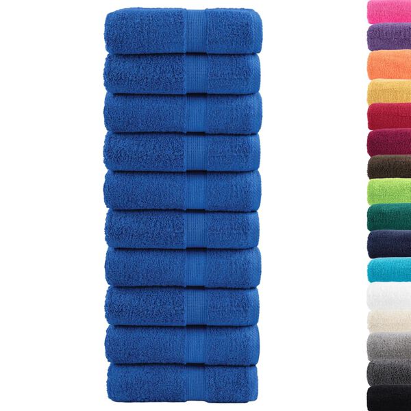 vidaXL Premium Guest Towels "SOLUND" 10 pcs Blue 30x50 cm 600 gsm