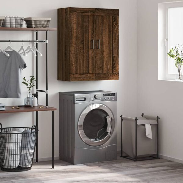 vidaXL Wall Mounted Cabinet Brown Oak 69.5x34x90 cm Engineered Wood