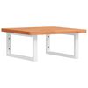 vidaXL Basin Shelf Wall Mounted Steel and Solid Wood Beech