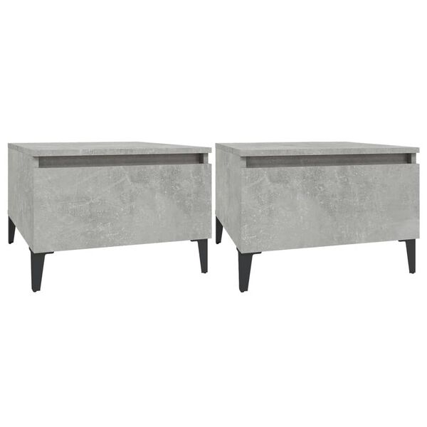 vidaXL Side Tables 2 pcs Concrete Grey 50x46x35 cm Engineered Wood