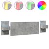 vidaXL Bed Headboard with Cabinets Concrete Grey 200 cm Engineered Wood