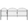 vidaXL Garden Fence Gate with Arched Top ASSEN 4 x 1.25 m Steel Grey