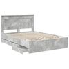 vidaXL Bed Frame with Drawer Concrete Grey 140 x 190 cm Engineer Wood