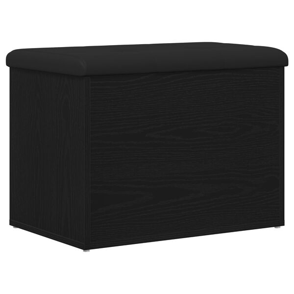 vidaXL Storage Bench Black oak 62 x 42 x 45 cm Engineered Wood