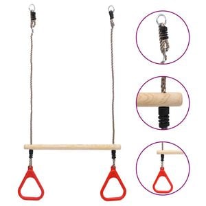 vidaXL Trapeze Swing Bar with Rings