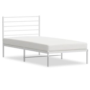 vidaXL Metal Bed Frame without Mattress with Headboard White 90x190cm