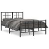 vidaXL Metal Bed Frame without Mattress with Footboard Black 120x190cm