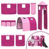 vidaXL Kids'Loft Bed Frame White and Pink 90 x 200 cm Metal