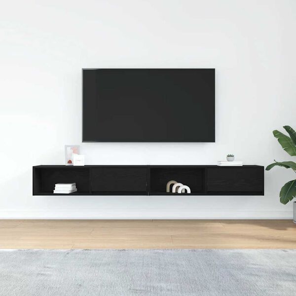 vidaXL TV Cabinets 2 pcs Black Oak 100x31x25.5 cm Engineered Wood