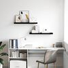 vidaXL Floating Wall Shelves 2 pcs High Gloss Black 80x23.5x3.8 cm MDF