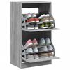 vidaXL Shoe Cabinet with 2 Flip-Drawers Grey Sonoma 60x42x108 cm