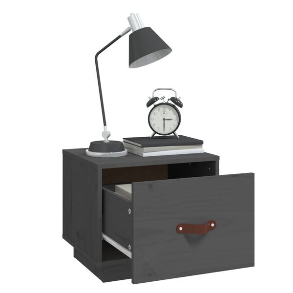 vidaXL Bedside Cabinets 2 pcs Grey 40x34x35 cm Solid Wood Pine