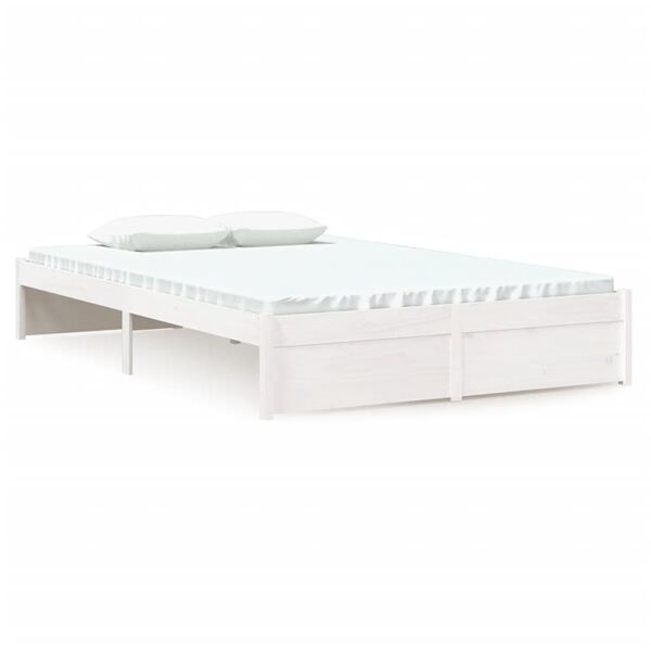 vidaXL Bed Frame without Mattress White Solid Wood 120x200 cm