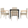 vidaXL Garden Dining Set 5 pcs Beige Poly Rattan