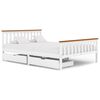 vidaXL Bed Frame without Mattress White Solid Pine Wood 140x200 cm