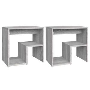 vidaXL Bed Cabinets 2 pcs Grey Sonoma 40x30x40 cm Engineered Wood