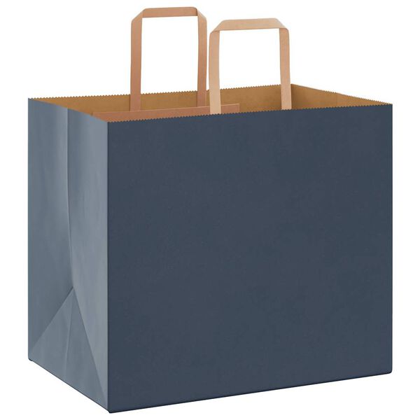 vidaXL Paper Bags 250 pcs with Handles Blue 32x22x28 cm