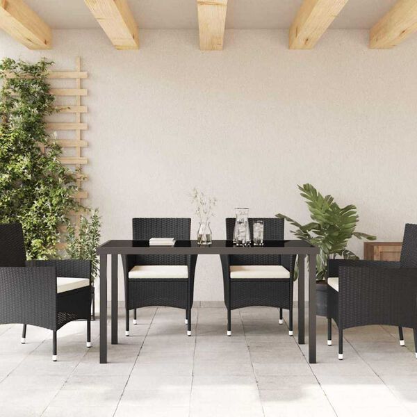 vidaXL Garden Table Black 140 x 80 x 73 cm Solid Teak wood