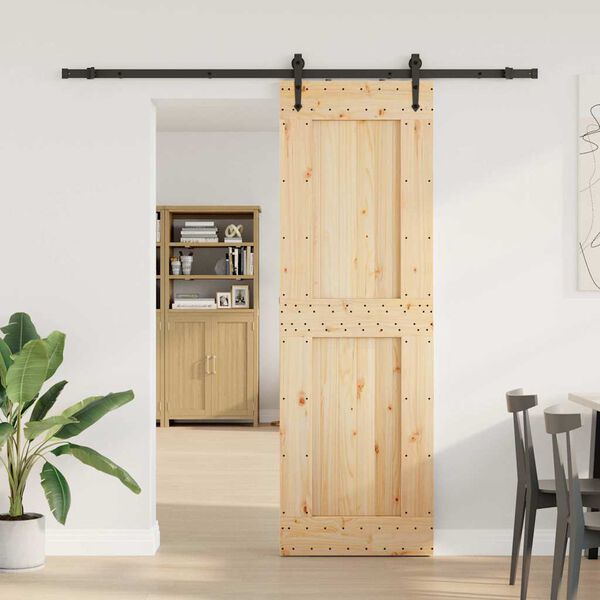 vidaXL Sliding Door with Hardware Set 70x210 cm Solid Wood Pine
